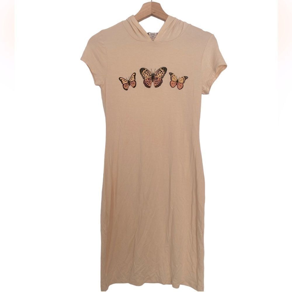 Y2K Kiyomi Butterfly Cream Dress With Hood Size Small